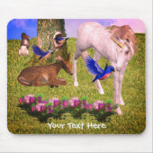 Einhorn und Wald Freunde Fantasy Art Mousepad (Vorne)