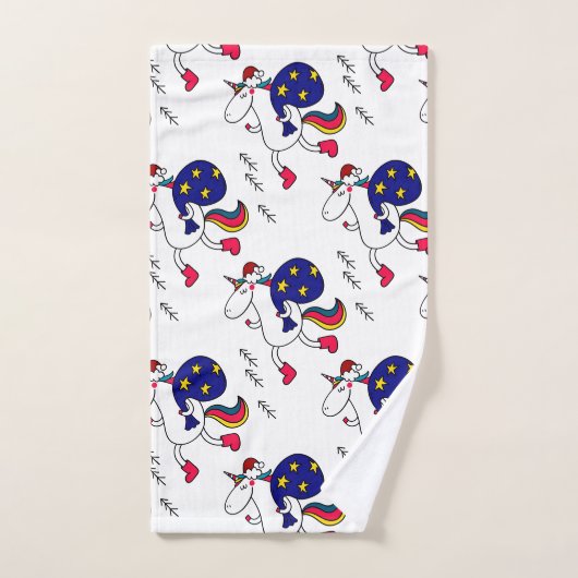 Einhorn und Weihnachten. Badhandtuch Set (Handtuch)