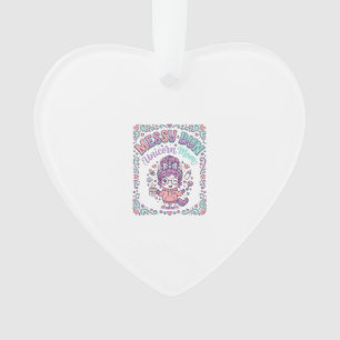 Einhorn-Unordentlicher-Bun-Einhorn-Mama-Retro-Stil Ornament