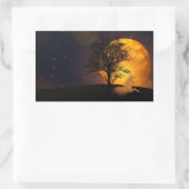 Einhorn unter Baum in Mondlicht-Aufkleber Rechteckiger Aufkleber (Tasche)