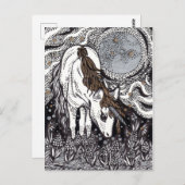 Einhorn unter dem Mond Postkarte (Vorne/Hinten)