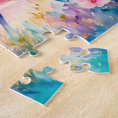 Einhorn unter einem schimmernden Regenbogen laufen Puzzle (Seite)