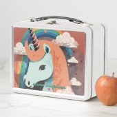 Einhorn unter Regenbogen & unter den Herzen Metall Brotdose (Beispiel)