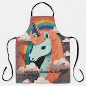 Einhorn unter Regenbogen & unter den Herzen Schürze (Vorderseite)