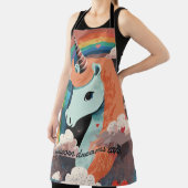 Einhorn unter Regenbogen & unter den Herzen Schürze (InSitu)