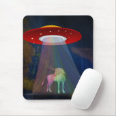Einhorn unter UFO-Regenbogenbeam am Night, ZKoA Mousepad (Mit Mouse)