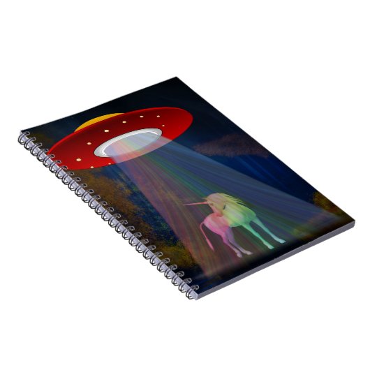 Einhorn unter UFO-Regenbogenbeam am Night, ZKoA Notizblock (Rechte Seite)
