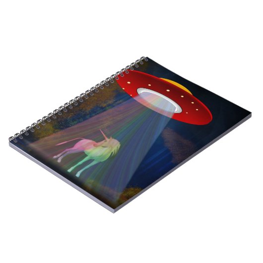 Einhorn unter UFO-Regenbogenbeam am Night, ZKoA Notizblock (Linke Seite)