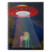 Einhorn unter UFO-Regenbogenbeam am Night, ZKoA Notizblock (Vorderseite)