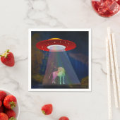 Einhorn unter UFO-Regenbogenbeam am Night, ZKoA Serviette (Beispiel)