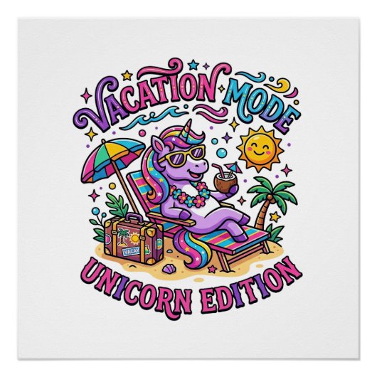 Einhorn Urlaubsmodus Einhorn Edition Werbespot P Poster (Vorderseite)