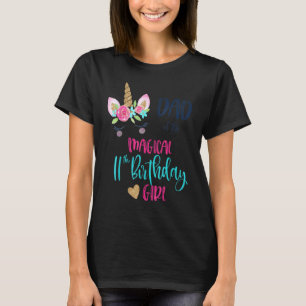 Einhorn Vater des 11. Geburtstags Girl Party Match T-Shirt