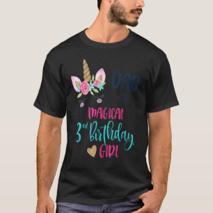 Einhorn-Vater des dritten Geburtstags-Girl Matchin T-Shirt