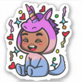 Einhorn-Verklebe-Sticker Aufkleber (Vorderseite)