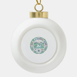 Einhorn verloren an einem magischen Ort Lustiger D Keramik Kugel-Ornament