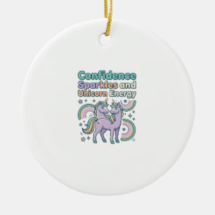 Einhorn-Vertrauensfunken und Einhorn-Energie-T-Shi Keramik Ornament