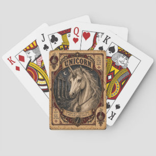 Einhorn, Vintage Zirkusmonster Spielkarten