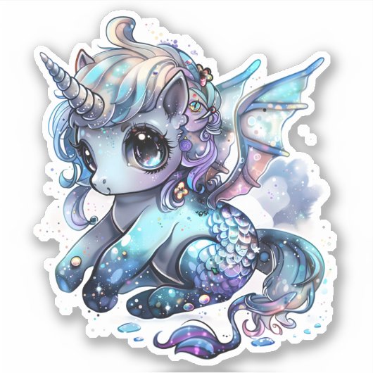 Einhorn, Vinyl-Aufkleber nach Maß geschnitten Aufkleber (Vorderseite)