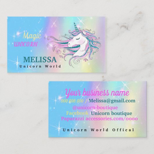 Einhorn Visitenkarte (Vorne/Hinten)