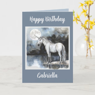 Einhorn Vollmond Geburtstag Karte