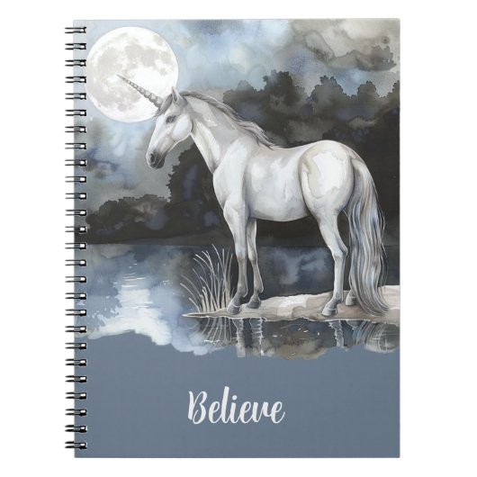 Einhorn Vollmond Glauben Notizblock (Vorderseite)