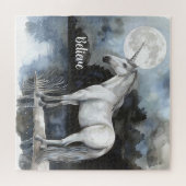 Einhorn Vollmond Glauben Puzzle (Horizontal)