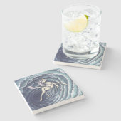 Einhorn von Air Element Fantasy Art Steinuntersetzer (Seitenansicht)