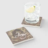 Einhorn von Earth Element Fantasy Art Steinuntersetzer (Seitenansicht)