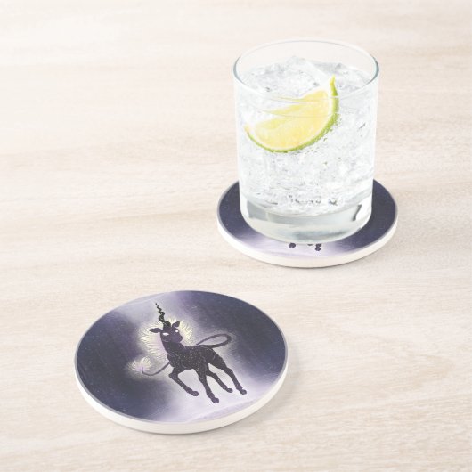 Einhorn von Void Aether und Space Fantasy Art Getränkeuntersetzer (Seite)