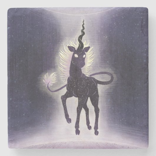 Einhorn von Void Aether und Space Fantasy Art Steinuntersetzer (Vorderseite)