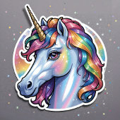Einhorn Vorname Regenbogen Elegante Sterne Aufkleber