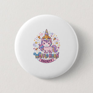 Einhorn-Waffel-Horn-Gesellschaft Druckfertige Bekl Button