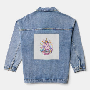 Einhorn-Waffelhorn-Gesellschaft Druckfertige Bekle Jeansjacke