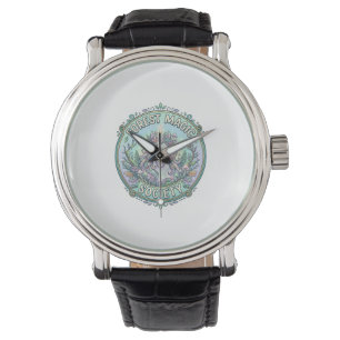 Einhorn-Wald-Magie-Gesellschaft Grafikdesign Weiß Armbanduhr