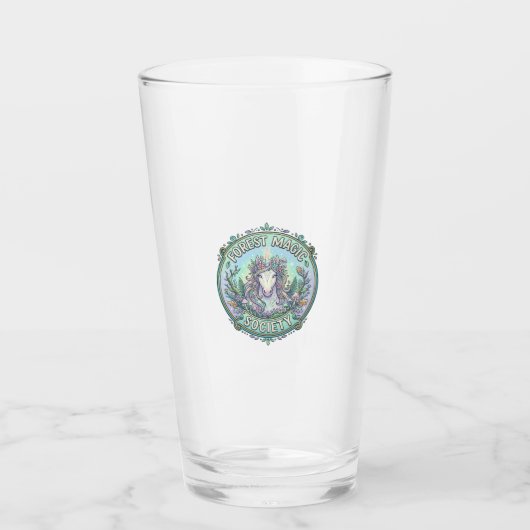 Einhorn-Wald-Magie-Gesellschaft Grafikdesign Weiß Glas (Vorderseite)