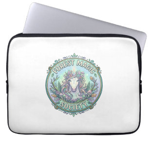 Einhorn-Wald-Magie-Gesellschaft Grafikdesign Weiß  Laptopschutzhülle