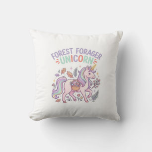 Einhorn-Wald-Sammler-Einhorn-Grafikdesign Weiß Kissen