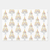 Einhorn Wasserfarbe Erstgeburt Einladung Geschenkpapier Set (Vorderseite 3)