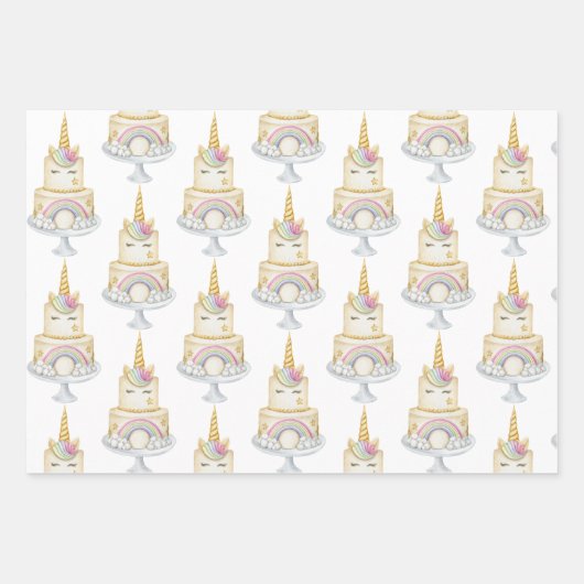 Einhorn Wasserfarbe Erstgeburt Einladung Geschenkpapier Set (Vorderseite 3)