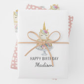 Einhorn Wasserfarbe Erstgeburt Einladung Geschenkpapier Set (Beispiel)