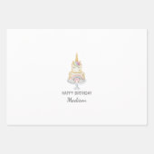 Einhorn Wasserfarbe Erstgeburt Einladung Geschenkpapier Set (Vorderseite)