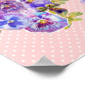 Einhorn-Wasserfarbe-Rosa-Blumen-Mädchen-Name-Decke Poster (Ecke)