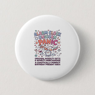 Einhorn Wecker Einhorn Panik Fett Schrift  Button