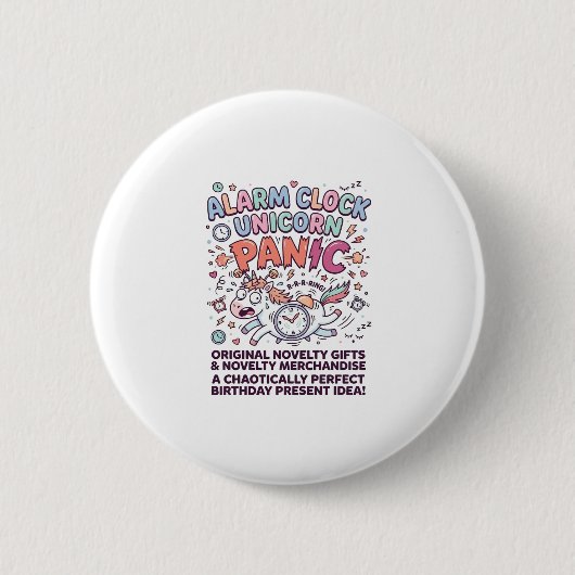 Einhorn Wecker Einhorn Panik Fett Schrift Button (Vorderseite)