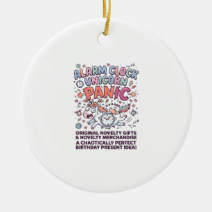 Einhorn Wecker Einhorn Panik Fett Schrift  Keramik Ornament