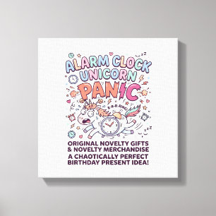 Einhorn Wecker Einhorn Panik Fett Typography  Leinwanddruck
