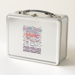 Einhorn Wecker Einhorn Panik Fett Typography Metall Brotdose