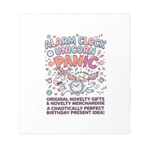 Einhorn Wecker Einhorn Panik Fett Typography Notizblock
