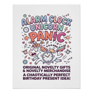 Einhorn Wecker Einhorn Panik Fett Typography  Poster