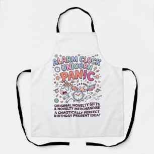 Einhorn Wecker Einhorn Panik Fett Typography  Schürze